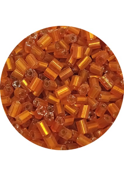 Kesme Cam Boncuk 2mm - 20 Gram - Şeffaf Koyu Turuncu -BNC327