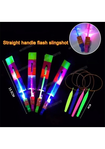 Düz Sap 5 Adet 1/5/10 Adet Inanılmaz Işık Oyuncak Ok Helikopter Dönen LED Uçan Oyuncak Parti Eğlenceli Hediye Çocuklar Için Lastik Bant Mancınık (Yurt Dışından)