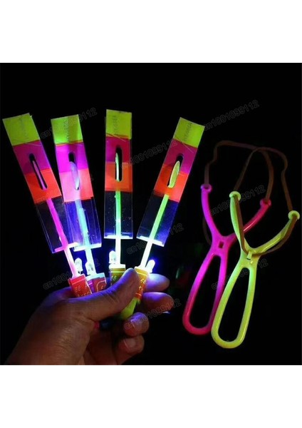 Düz Sap 5 Adet 1/5/10 Adet Inanılmaz Işık Oyuncak Ok Helikopter Dönen LED Uçan Oyuncak Parti Eğlenceli Hediye Çocuklar Için Lastik Bant Mancınık (Yurt Dışından)