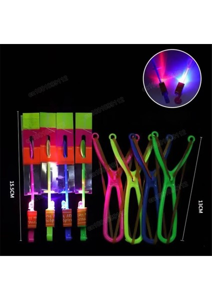 Düz Sap 5 Adet 1/5/10 Adet Inanılmaz Işık Oyuncak Ok Helikopter Dönen LED Uçan Oyuncak Parti Eğlenceli Hediye Çocuklar Için Lastik Bant Mancınık (Yurt Dışından)