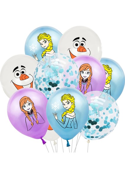 Kek Kürdan 10P Disney Dondurulmuş Tema Parti Balonu Elsa Prenses Tek Kullanımlık Sofra Seti Anna Balon Elsa Doğum Günü Partisi Malzemeleri Kız Hediye (Yurt Dışından) fırsatları