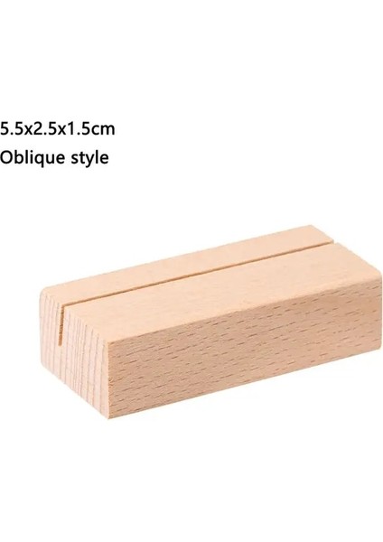 5.5x2.5x1.5cm-E 1 Adet Dikdörtgen Ahşap Kayın Fotoğraf Standı Yer Kart Klip Resim Tutucu El Yapımı Kağıt Kelepçesi Masa Numaraları Tutucu Ev Ofis Için (Yurt Dışından)