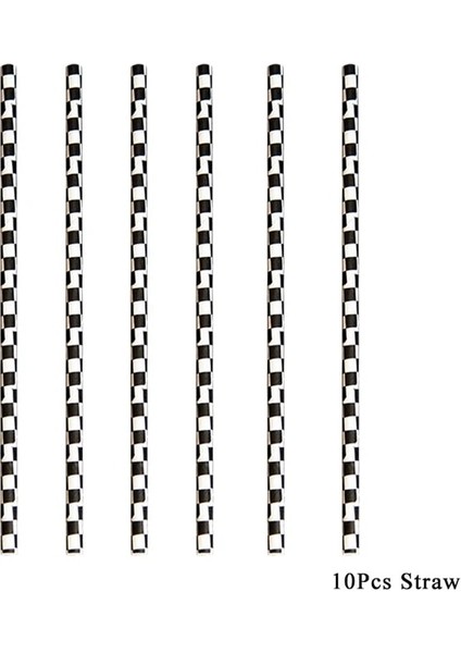 10 Adet Saman 1 Takım 137X274 cm Siyah Beyaz Yarış Masa Örtüsü Motosiklet Yarış Arabası Tema Masa Örtüsü Plaka Fincan Yarış Doğum Günü Partisi Malzemeleri (Yurt Dışından)