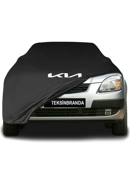 Kia Rio 2 Hatchback JB(2005 - 2009) Siyah Kumaş Araba Branda Logolu Kumaş Araba Brandası Penye Oto Branda