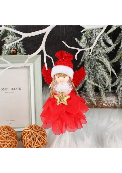 Kırmızı Kawaii Noel Melek Kız Bebek Kolye Noel Süslemeleri Ev Için 2023 Noel Ağacı Asılı Süsleme Yeni Yıl 2023 Hediyeleri (Yurt Dışından)