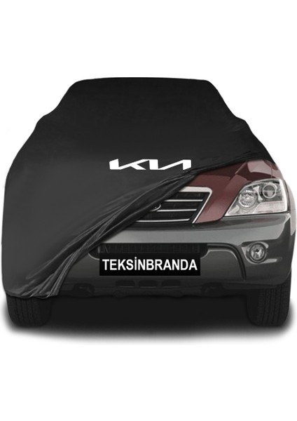 Kia Sorento 1 (2002 - 2009) Siyah Kumaş Araba Branda Logolu Kumaş Araba Brandası Penye Oto Branda