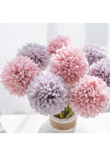 Mavi 5 Parça 5 Adet Ipek Topu Krizantem Düğün Yapay Çiçek Noel Dekor Vazo Ev Scrapbooking Çiçek Aranjmanı Aksesuarları (Yurt Dışından)