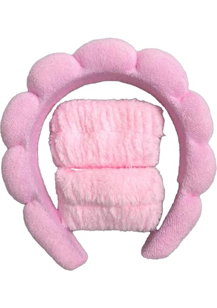 Bulut Saç Bantı ve Bilek Bantı Seti Pembe