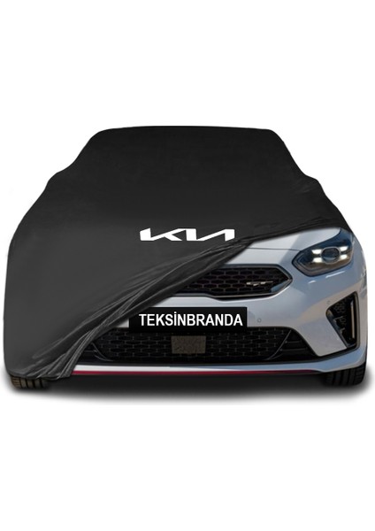 Kia Ceed 3 Hatchback (2018 - ) Siyah Kumaş Araba Branda Logolu Kumaş Araba Brandası Penye Oto Branda