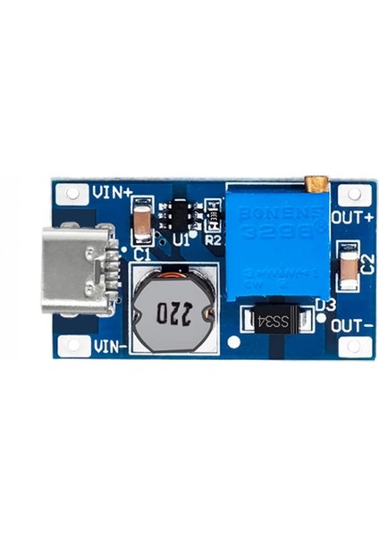 MT3608 Type C USB 28V 2A Dc Boost Modül Ayarlanabilir Voltaj Yükseltici Güç Kaynağı Step Up Dc Çevirici