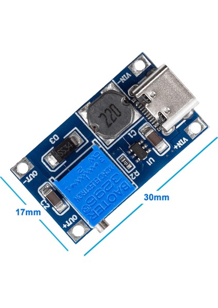 MT3608 Type C USB 28V 2A Dc Boost Modül Ayarlanabilir Voltaj Yükseltici Güç Kaynağı Step Up Dc Çevirici