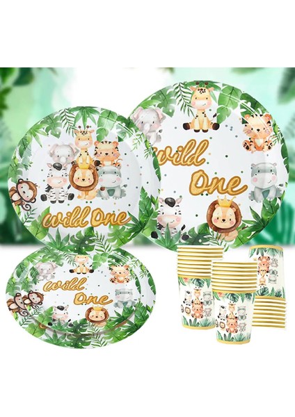 Balon 7 Orman Hayvan Sofra Vahşi Bir Doğum Günü Partisi Dekorasyon Orman Orman Hayvan Safari Tema Parti Çocuk Çocuk Bebek Duş Malzemeleri (Yurt Dışından) modelleri