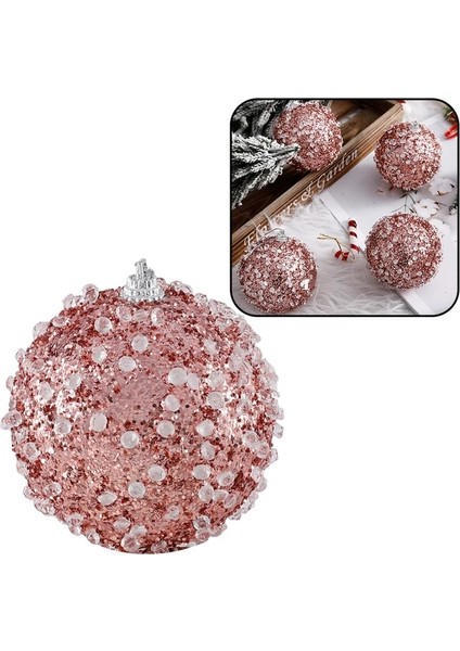 Pembe 1 8 cm 1 Adet 8 cm Glitter Büyük Noel Topları Yılbaşı Ağacı Süsleri Topları Noel Ağacı Süsleri Asılı Kolye Navidad 2023 Yeni Yıl (Yurt Dışından)