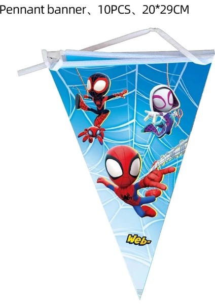Patlamış Mısır Kutusu-6 Adet Örümcek Adam ve Arkadaşı Tema Spidey Doğum Günü Partisi Dekorasyon Tek Kullanımlık Sofra Plaka Kek Topper Çocuklar Boy Parti Malzemeleri (Yurt Dışından)