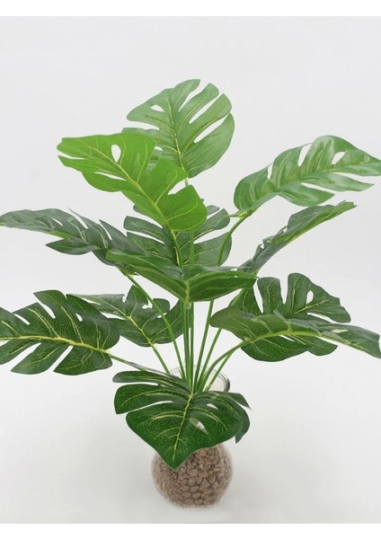 9 Yaprak Yeşil Yapay Bitkiler Yeşil Palmiye Yaprakları Monstera Ev Bahçe Oturma Odası Yatak Odası Balkon Dekorasyon Tropikal Plastik Sahte Bitki Uzun (Yurt Dışından)