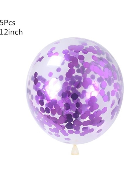 5 Adet Mor 5 Adet/grup Parlayan Konfeti Balon Aby Duş Lateks Balonlar Doğum Günü Partisi Süslemeleri Yetişkin Düğün Şişme Top (Yurt Dışından)