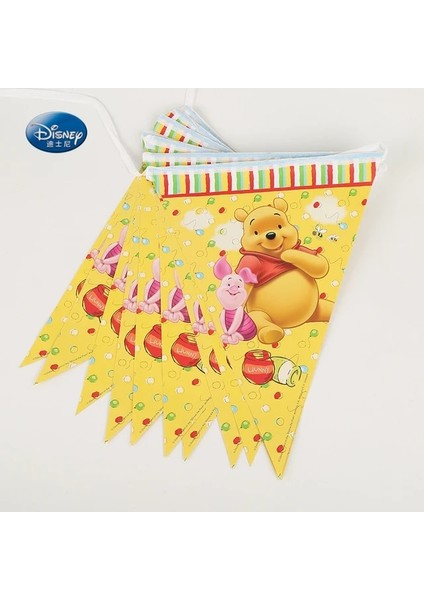 Bayraklar 1 Takım Disney Winnie The Pooh Tema Çocuklar Için Doğum Günü Dekorasyon Fincan Plaka Masa Örtüsü Zemin Bebek Duş Doğum Günü Partisi Malzemeleri (Yurt Dışından)