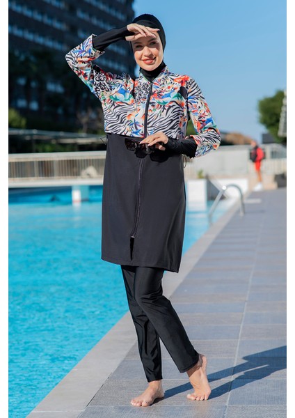 Tam Kapalı Tesettür Mayo 25217-1 Siyah