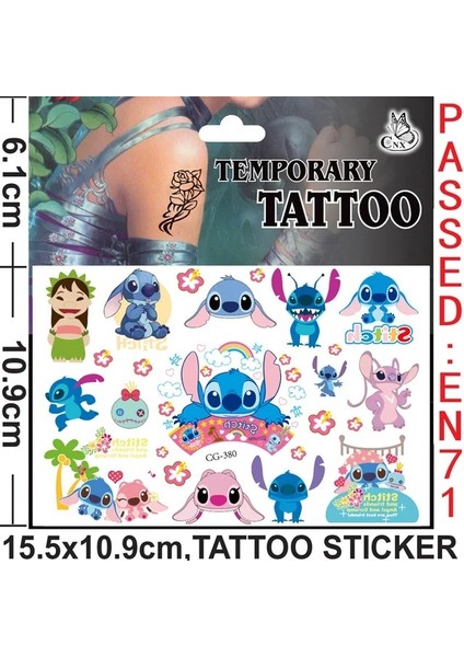 Stil B Lilo ve Stitch Geçici Dövmeler Çıkartmalar Çocuklar Için Doğum Günü Partisi Malzemeleri Süslemeleri Erkek Kız Parti Oyunu Ödül Çıkartmalar (Yurt Dışından)