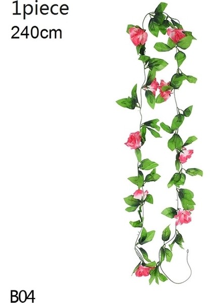 B04-1PCS-BEYAZ Kırmızı Wisteria Yapay Çiçek Asma Sarmaşık Yaprağı Çelenk Ipek Gül Çiçek Rattan Dize Asma Düğün Kemer Çiçek Ev Bahçe Dekorasyon (Yurt Dışından)