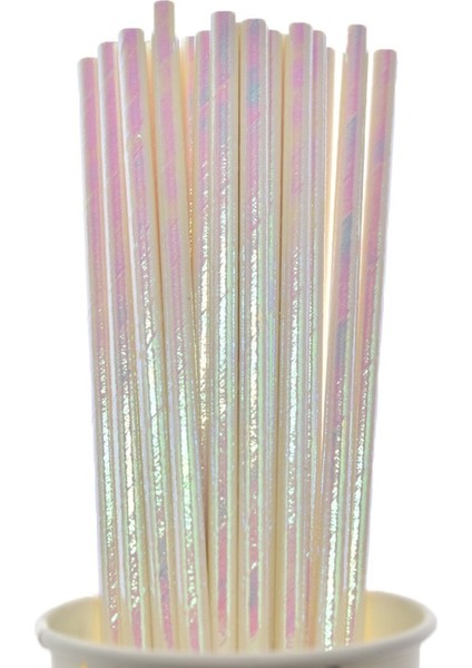 S104 25 Adet Sedefli Bronzlaştırıcı Kağıt Payet Pembe Yeşil Degrade Folyo Pipet Düğün Doğum Günü Partisi Dekorasyon Bebek Duş Çocuklar (Yurt Dışından)