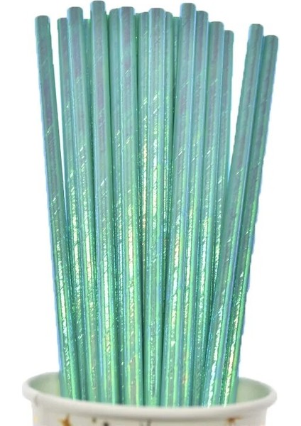 S104 25 Adet Sedefli Bronzlaştırıcı Kağıt Payet Pembe Yeşil Degrade Folyo Pipet Düğün Doğum Günü Partisi Dekorasyon Bebek Duş Çocuklar (Yurt Dışından)