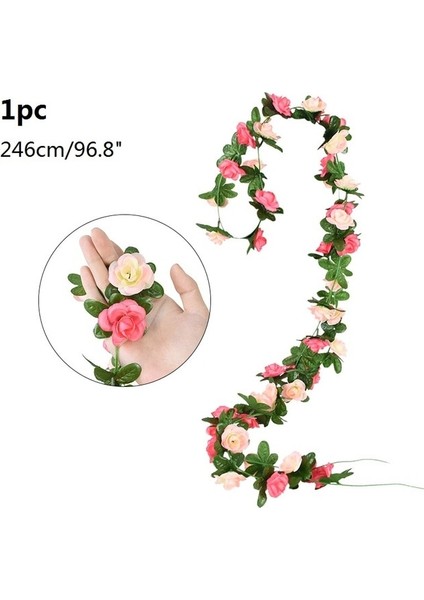 1PC-ROSE-B03 Wisteria Yapay Çiçek Asma Sarmaşık Yaprağı Çelenk Ipek Gül Çiçek Rattan Dize Asma Düğün Kemer Çiçek Ev Bahçe Dekorasyon (Yurt Dışından)
