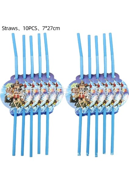 STRAW-10PCS Tek Parça Doğum Günü Partisi Olay Malzemeleri Anime Figürü Luffy Ace Kağıt Bardak Tabak Peçete Bebek Duş Festivali Dıy Parti Süslemeleri (Yurt Dışından)