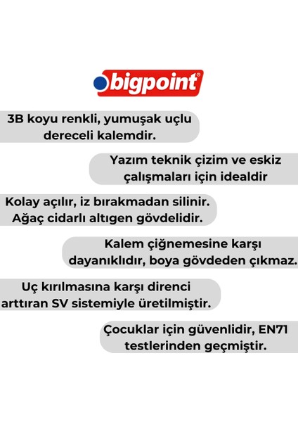 | Dereceli Kalem 3b – Teknik Çizim ve Eskiz Için, Altıgen Gövde