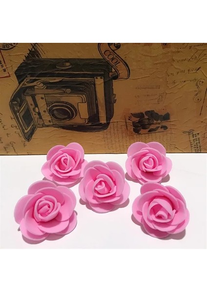 Köpük Gül Koyu Pembe 25 Adet 25-250 Adet Yapay Gül Kafaları Köpük 3.5 cm Yapay Çiçekler Gül Ayı Sevgililer Hediye Için Düğün Parti Çiçek Süslemeleri (Yurt Dışından)