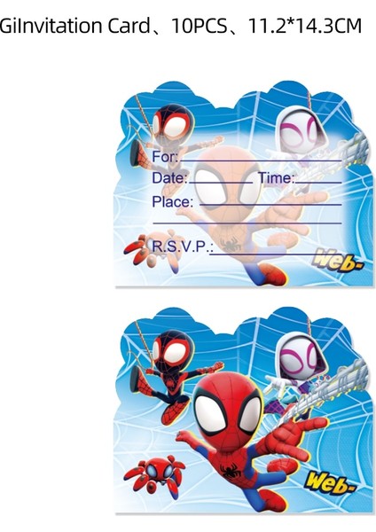 Patlamış Mısır Kutusu-6 Adet Örümcek Adam ve Arkadaşı Tema Spidey Doğum Günü Partisi Dekorasyon Tek Kullanımlık Sofra Balon Kek Topper Çocuklar Boy Parti Malzemeleri (Yurt Dışından)