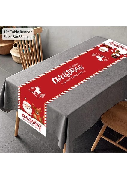 STYLE14 Noel Masa Koşucu Ev Masa Örtüsü Için Merry Christmas Dekorasyon Noel Süs Navidad Noel Hediyeleri Yeni Yıl Partisi 2023 (Yurt Dışından)