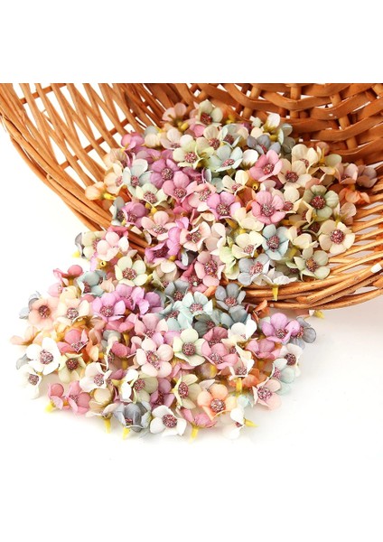 Pembe 50 Adet 50/100 Adet 2 cm Papatya Yapay Çiçekler Kafa Küçük Ipek Renkli Sahte Çiçek Taç Çelenk Dıy Zanaat Ev Düğün Dekorasyon (Yurt Dışından)