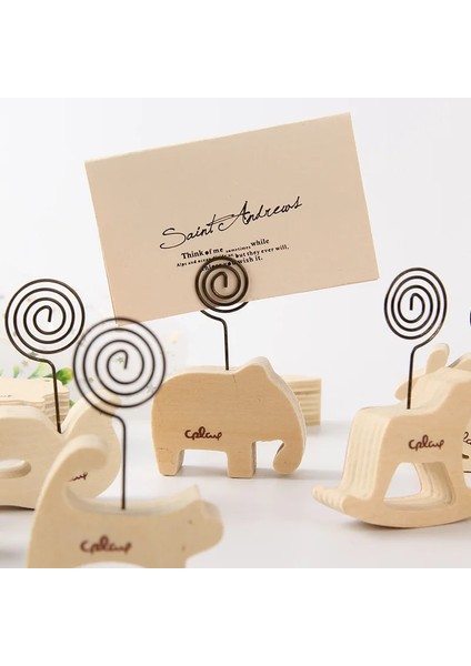 Koyun 1 Adet Sevimli Hayvanlar Ahşap Fotoğraf Klip Düğün Dekorasyon Masa Numarası Tutucu Isim Kartı Standı Raf Yer Kartı Kartpostal Masa Notları Tutucu (Yurt Dışından) fiyatları