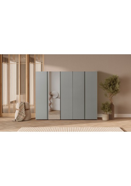 Monna 5 Kapılı Gardrop - Gri