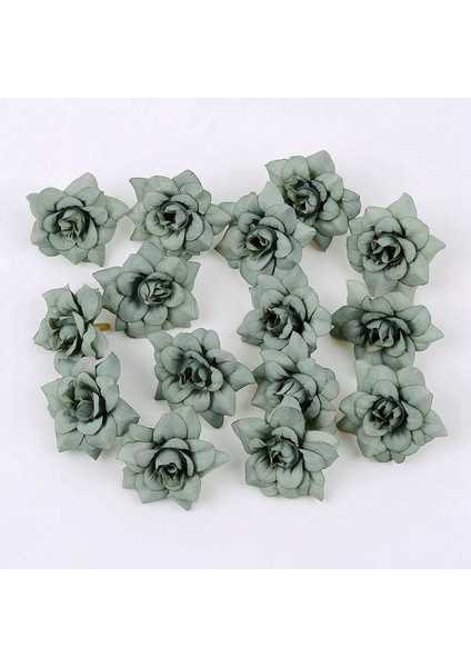 Yeşil 10 Adet Yapay Çiçek 4.5 cm Ipek Gül Kafa Düğün Ev Için Yeni Yıl Dekorasyon Dıy Çelenk Karalama Defteri Hediye Kutusu Zanaat Çiçekler (Yurt Dışından)