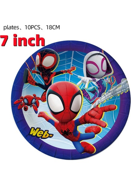 Patlamış Mısır Kutusu-6 Adet Spidey ve Onun Inanılmaz Arkadaşları Parti Dekorasyon Malzemeleri Kağıt Tabak Masa Örtüsü Örümcek Adam Tema Bebek Duş Balonları Çocuklar Şekerleri (Yurt Dışından)