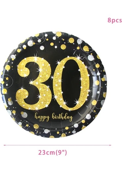 60TH 9 Inç Plaka 30 40 50 60 Doğum Günü Partisi Yetişkin Yıldönümü Dekor Kağıt Bardak Masa Örtüsü 30TH 40TH 50TH 60TH Mutlu Doğum Günü Partisi Süslemeleri (Yurt Dışından) indirimleri