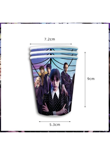 Patlamış Mısır Kutusu-6pcs Çarşamba Addams Doğum Günü Partisi Dekorasyon Çocuk Duş Erkek Kız Sofra Malzemeleri Fincan Masa Örtüsü Numaraları Balon Kek Zemin (Yurt Dışından) modelleri