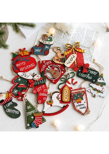 446-BARIŞ Noel Ahşap Kolye Sevimli Noel Ağacı Askı Süsleri Dıy Ahşap El Sanatları Ev Noel Partisi Yeni Yıl 2022 Süslemeleri Için (Yurt Dışından) fiyatları