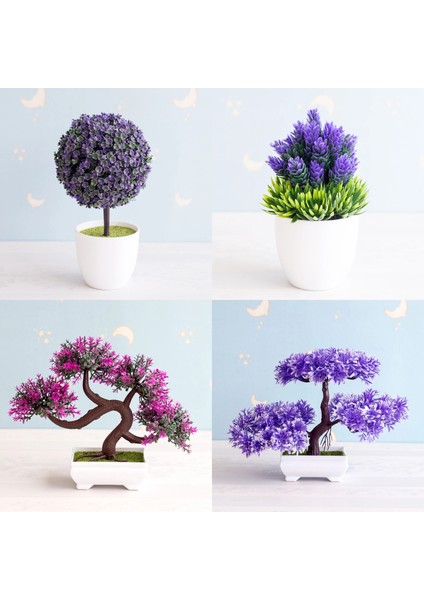 18 Yenı Yapay Bitkiler Bonsai Küçük Ağaç Saksı Bitkileri Ev Dekorasyon Otel Bahçe Dekor Için Sahte Çiçekler Saksı Süsler (Yurt Dışından)