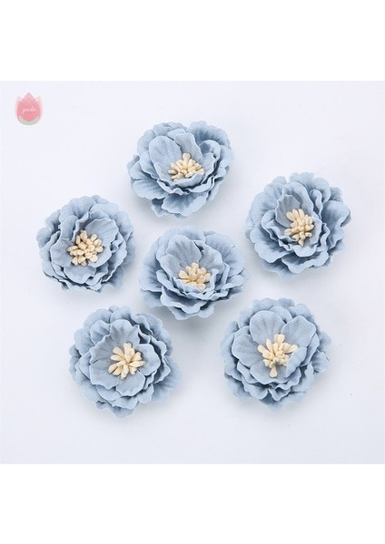 Mavi 5 Adet 5/20 Adet 4 cm Yapay Çiçekler Kafa Ipek Sahte Çiçekler Diy Ev Oturma Odası Düğün Dekorasyon Noel Çelenk Yeni Yıl Dekor (Yurt Dışından)