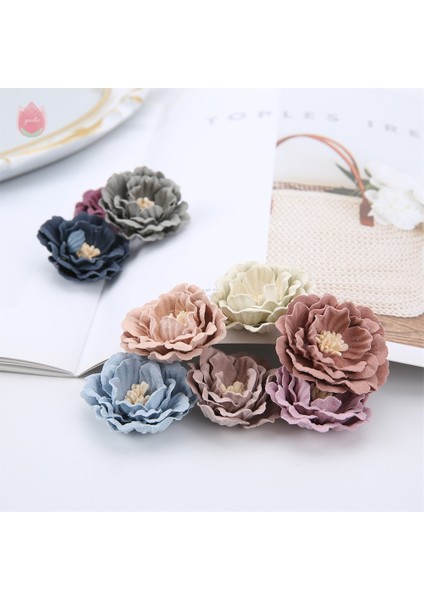 Mavi 5 Adet 5/20 Adet 4 cm Yapay Çiçekler Kafa Ipek Sahte Çiçekler Diy Ev Oturma Odası Düğün Dekorasyon Noel Çelenk Yeni Yıl Dekor (Yurt Dışından)
