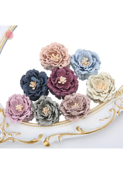 Mavi 5 Adet 5/20 Adet 4 cm Yapay Çiçekler Kafa Ipek Sahte Çiçekler Diy Ev Oturma Odası Düğün Dekorasyon Noel Çelenk Yeni Yıl Dekor (Yurt Dışından)