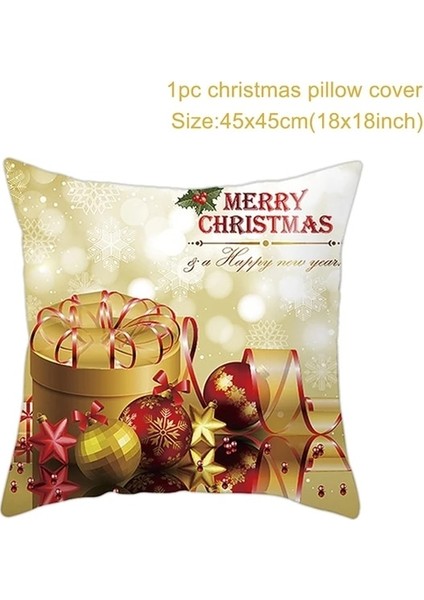 Stil 16 Noel Noel Altın Yastık Kılıfı Dekorasyon Noel Baba Minder Örtüsü Noel Dekorasyon Ev Için 2023 Kardan Adam Noel Navidad 2024 (Yurt Dışından)