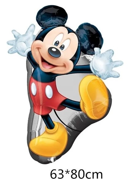 Balon 1 Adet Karikatür Disney Mickey Mouse Tema Çocuklar Iyilik Doğum Günü Paketi Olay Parti Bardakları Tabaklar Bebek Duş Tek Kullanımlık Sofra Malzemeleri (Yurt Dışından)