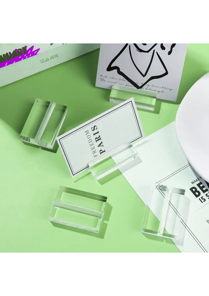 5X5X1CM 1 Adet Akrilik Standlar Yer Kartı Sahipleri Resim Kartları Ekran Standı Masaüstü Dekorasyon Şenlikli Parti Malzemeleri (Yurt Dışından) indirimleri
