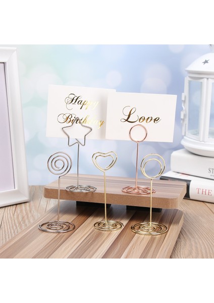 Style1 Gül Altın 1 Adet 1 Pc Romantik Kalp Fotoğraf Klip Metal Yer Kart Tutucu Serin Düğün Parti Masaüstü Dekorasyon Masa Numarası Standı Parti Malzemeleri (Yurt Dışından) fiyatları