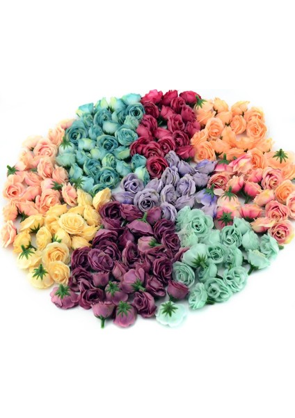 Mavi 10 Adet 10/50/100 Adet 2.5 cm Mini Ipek Yapay Gül Çiçek Başları Düğün Parti Ev Dekorasyon Için Dıy Aksesuarları Sahte Çiçekler Zanaat (Yurt Dışından)