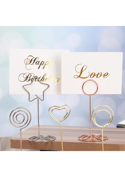 Style1 Gül Altın 1 Adet 1 Pc Romantik Kalp Fotoğraf Klip Metal Yer Kart Tutucu Serin Düğün Parti Masaüstü Dekorasyon Masa Numarası Standı Parti Malzemeleri (Yurt Dışından) indirimleri